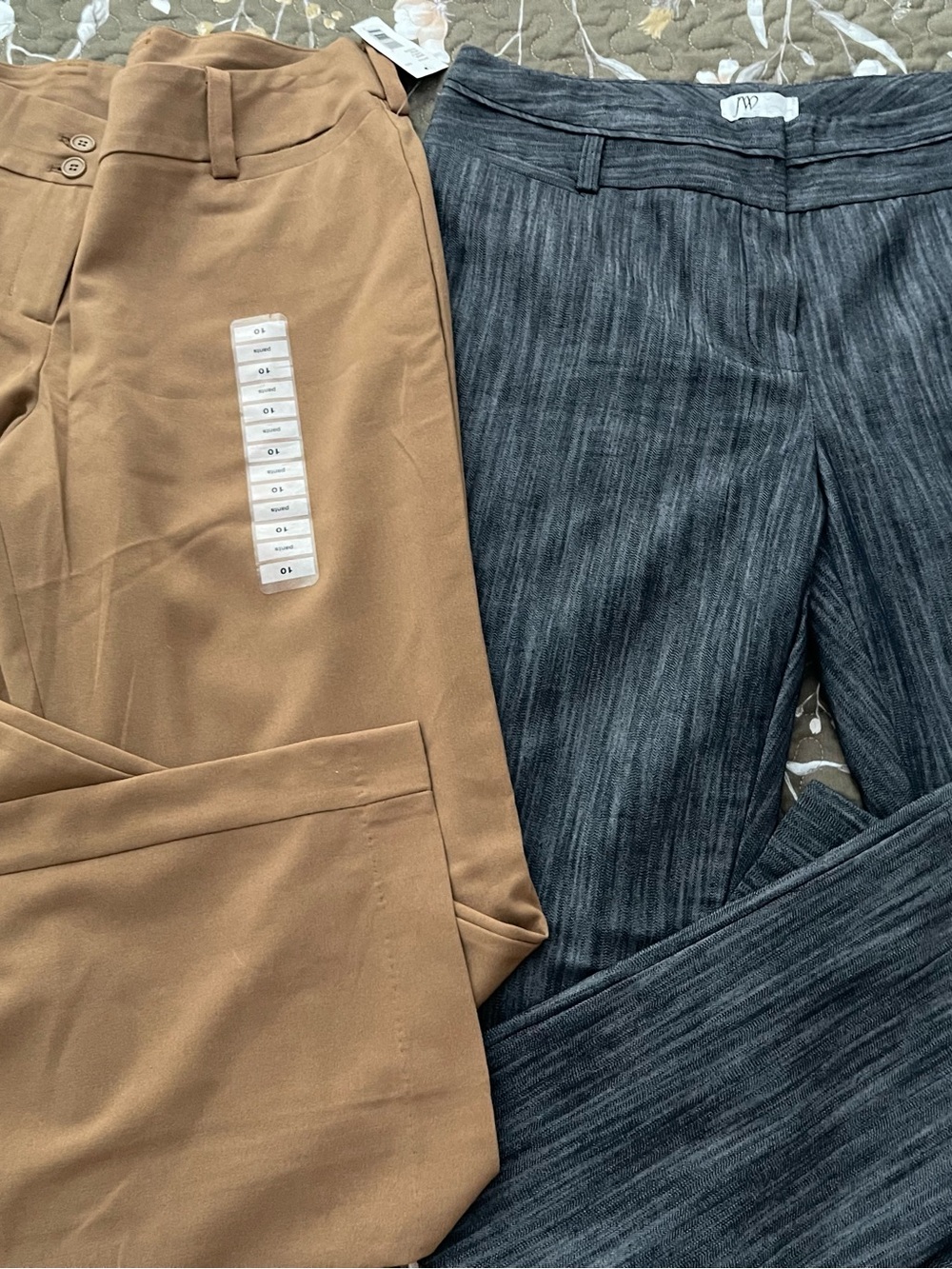 1 pair Classic Pants in Tan and 1 Navy- Versatile Workwear